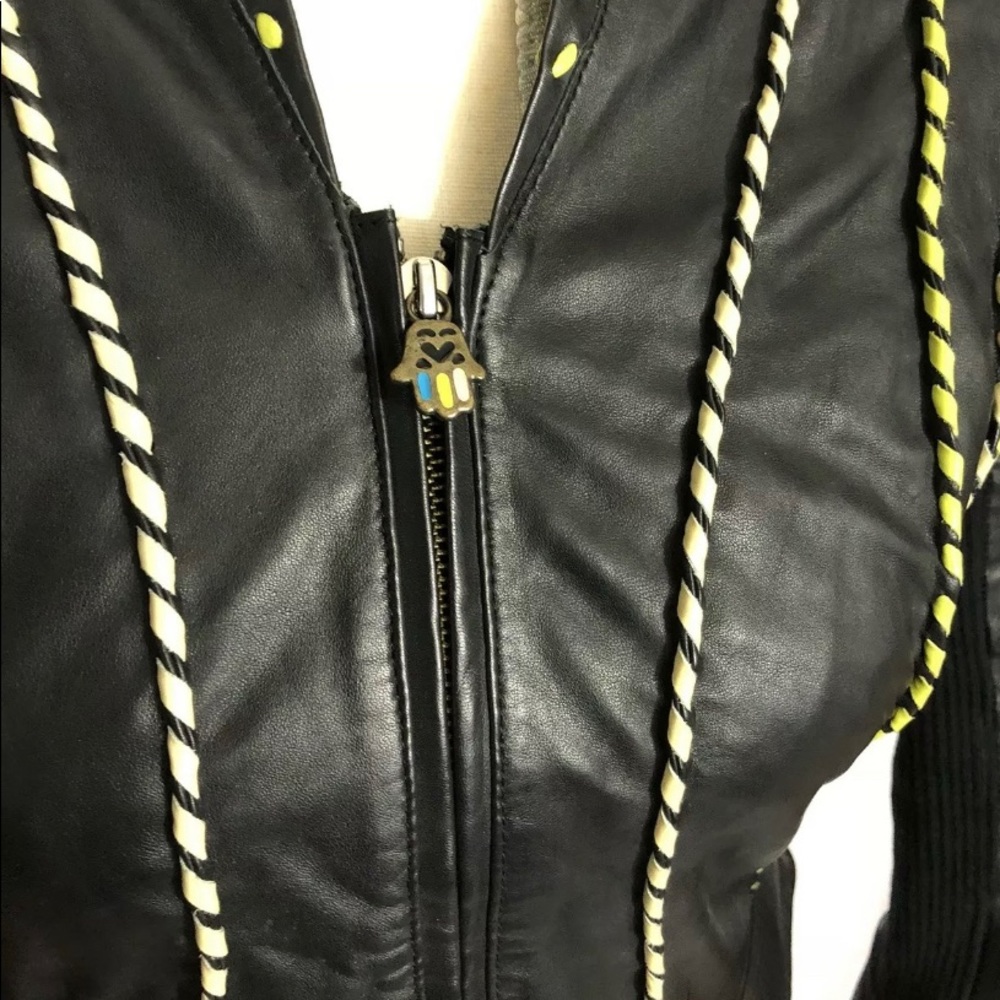 Roberto Cavalli Leather Jacket size 42 made Italy - Picture 3 of 7
